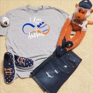 Houston Astros Infinity Love Baseball Tshirt Gray